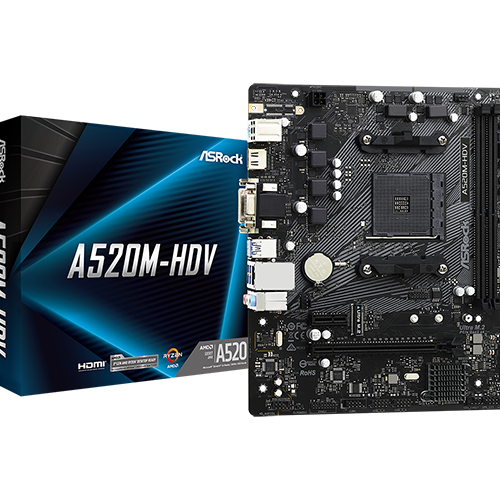 ASRock A520M-HDV 3rd Gen AM4 Motherboard